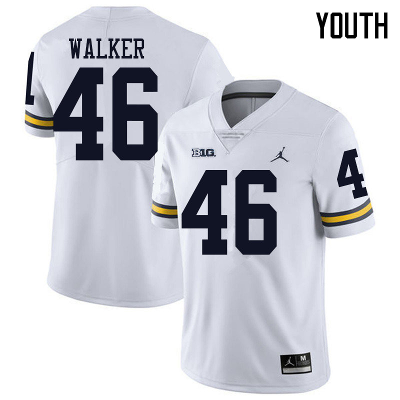 Jordan Brand Youth #46 Kareem Walker Michigan Wolverines College Football Jerseys Sale-White